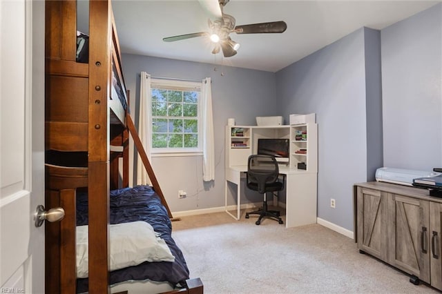155 Wilderness Rd, Hampton, VA 23669 - bedroom featuring carpet floors, a desk, baseboards, and a ceiling fan