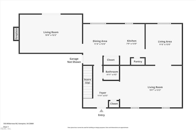 155 Wilderness Rd, Hampton, VA 23669 - property floor plan