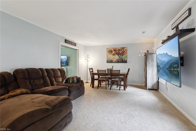 155 Wilderness Rd, Hampton, VA 23669 - carpeted living area featuring crown molding and baseboards