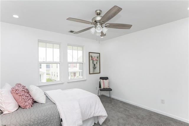 1060 Fairgrounds Ln, Suffolk, VA 23434 - bedroom with carpet floors, baseboards, ceiling fan, and recessed lighting