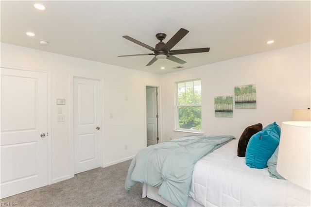 1060 Fairgrounds Ln, Suffolk, VA 23434 - carpeted bedroom featuring recessed lighting, ceiling fan, and baseboards