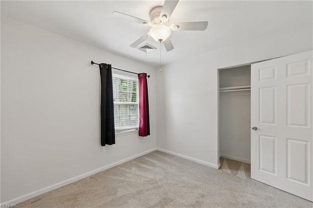 725 Forest Trl, Virginia Beach, VA 23452 - unfurnished bedroom featuring light carpet, baseboards, a closet, and a ceiling fan