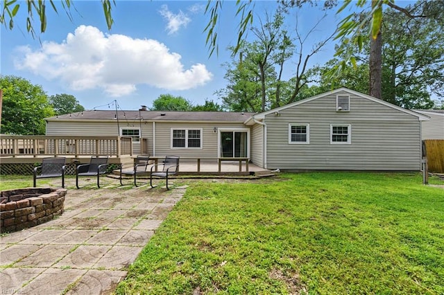 725 Forest Trl, Virginia Beach, VA 23452 - rear view of house featuring a fire pit, a deck, and a patio area