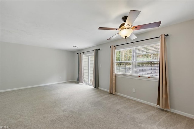 725 Forest Trl, Virginia Beach, VA 23452 - unfurnished room with light colored carpet, ceiling fan, and baseboards