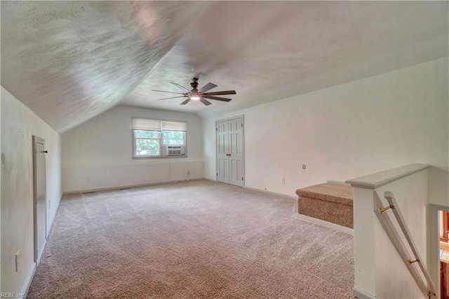 1305 Oak Ridge Dr, Chesapeake, VA 23322 - bonus room with a ceiling fan, light carpet, lofted ceiling, cooling unit, and baseboards