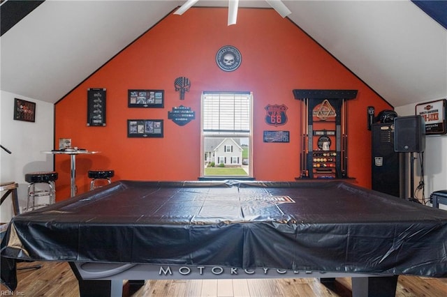 121 Algonquin Trl, Shawboro, NC 27973 - rec room with lofted ceiling, wood finished floors, and pool table