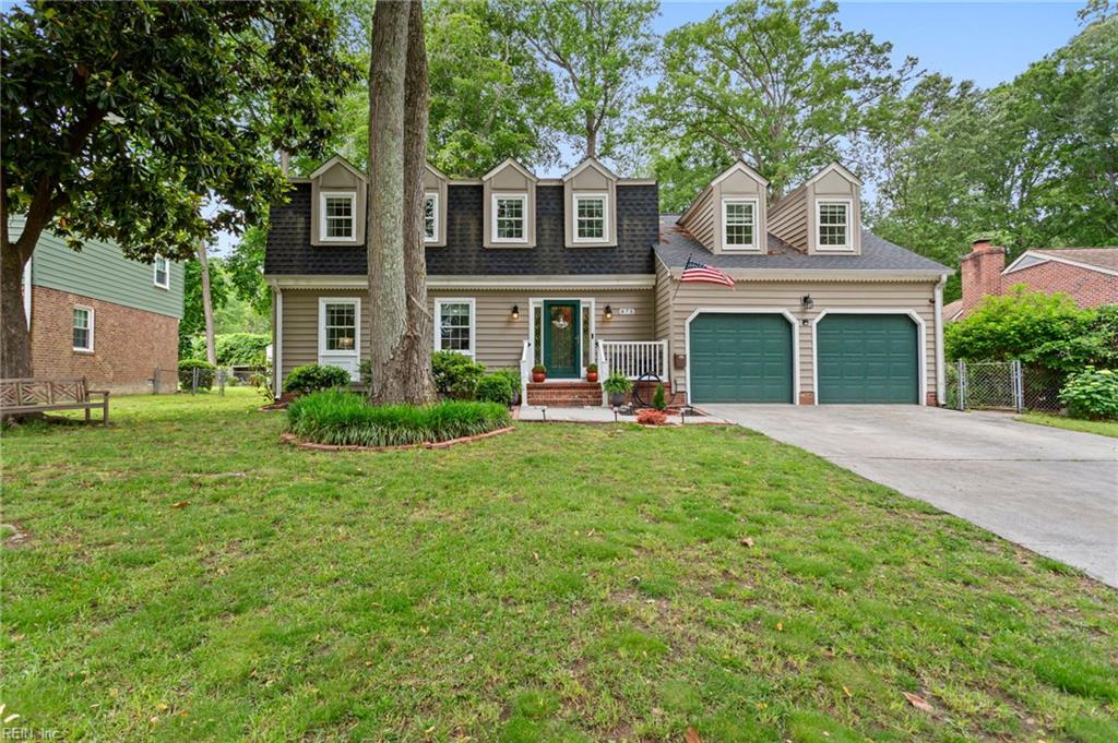 875 Loraine Dr, Newport News, VA 23608 - view of front of house with driveway, an attached garage, and roof with shingles