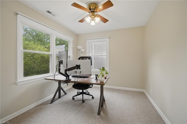 411 Rhode Island Ave, Norfolk, VA 23508 - office featuring carpet floors, baseboards, and a ceiling fan