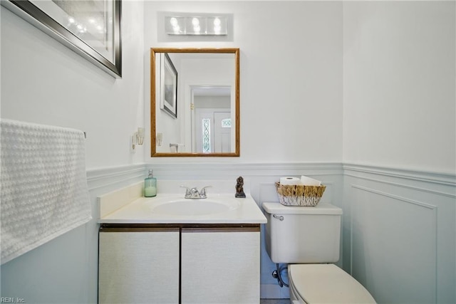 411 Rhode Island Ave, Norfolk, VA 23508 - bathroom featuring a wainscoted wall, vanity, and toilet