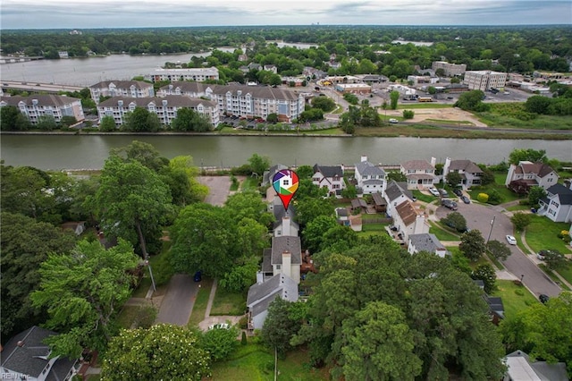 411 Rhode Island Ave, Norfolk, VA 23508 - aerial view of property's location with a large body of water and nearby suburban area