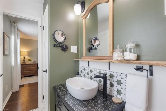 216 Stubbs Dr, Chesapeake, VA 23323 - bathroom featuring wood finished floors and vanity