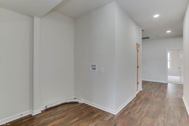 208 George Washington Hwy N, Chesapeake, VA 23323 - hall featuring dark wood-style floors, baseboards, and recessed lighting
