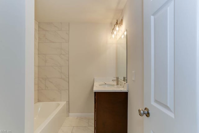 208 George Washington Hwy N, Chesapeake, VA 23323 - full bath featuring marble look tiles, vanity, and baseboards