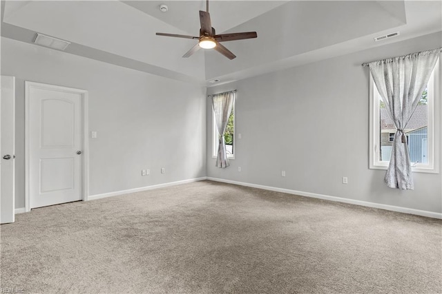 2300 Perez Way, Virginia Beach, VA 23456 - carpeted spare room featuring ceiling fan, baseboards, and a tray ceiling