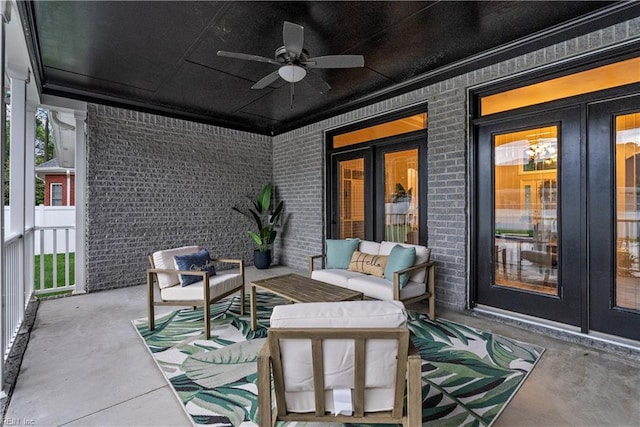2300 Perez Way, Virginia Beach, VA 23456 - view of patio / terrace with french doors, ceiling fan, and an outdoor living space