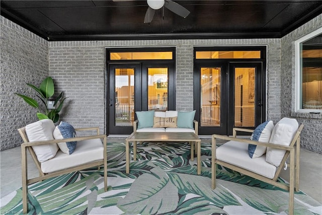 2300 Perez Way, Virginia Beach, VA 23456 - view of patio with ceiling fan and french doors