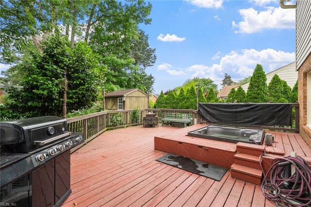 4769 Marlborough Dr, Virginia Beach, VA 23464 - wooden terrace with area for grilling