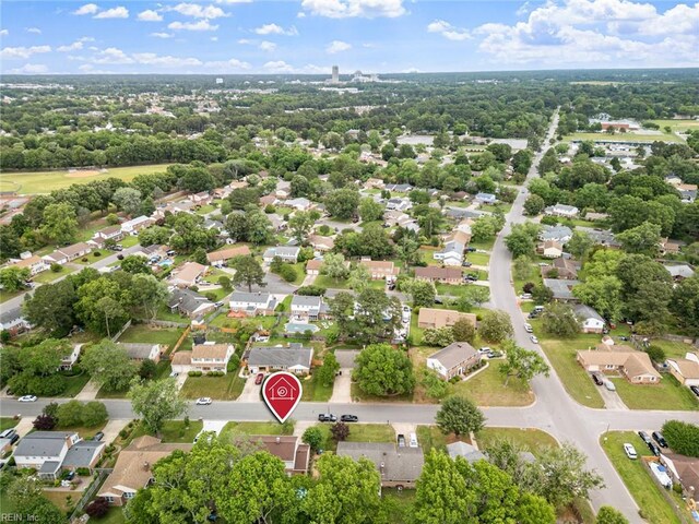 4769 Marlborough Dr, Virginia Beach, VA 23464 - aerial perspective of suburban area featuring a tree filled landscape