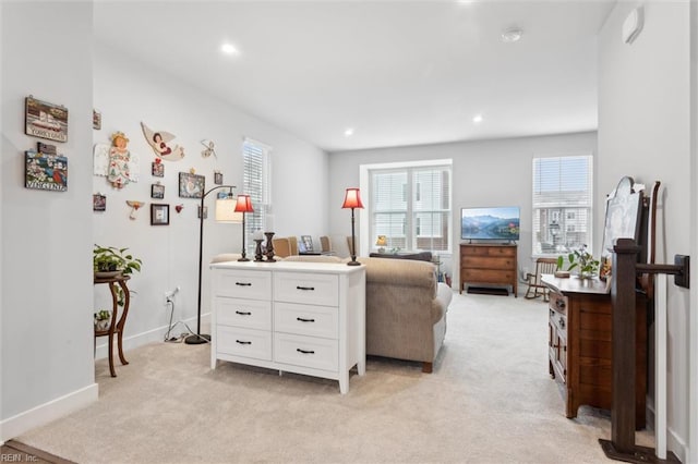 109 Big Woods Dr, Poquoson, VA 23662 - bedroom with light carpet, baseboards, and recessed lighting