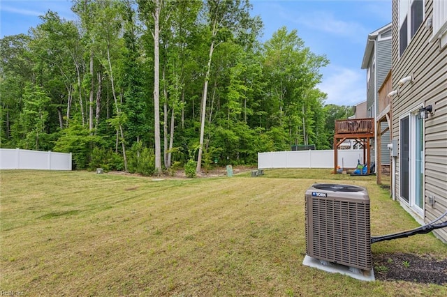 109 Big Woods Dr, Poquoson, VA 23662 - view of yard with central AC and a deck