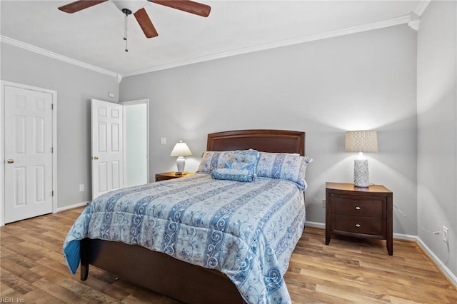 2777 Livingston Loop, Virginia Beach, VA 23456 - bedroom with wood finished floors, ornamental molding, baseboards, and ceiling fan