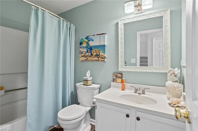 2777 Livingston Loop, Virginia Beach, VA 23456 - bathroom featuring toilet, vanity, and shower / bath combination with curtain