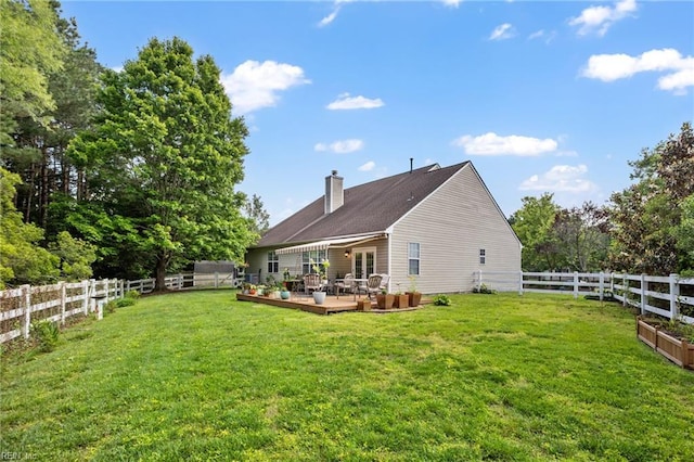 2777 Livingston Loop, Virginia Beach, VA 23456 - rear view of house with a deck and a chimney