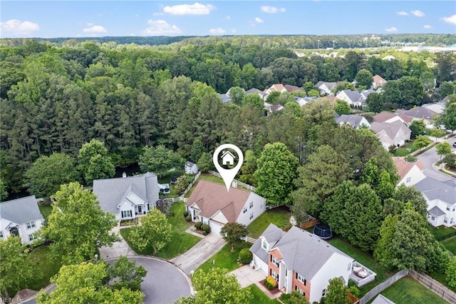 2777 Livingston Loop, Virginia Beach, VA 23456 - aerial perspective of suburban area featuring a heavily wooded area