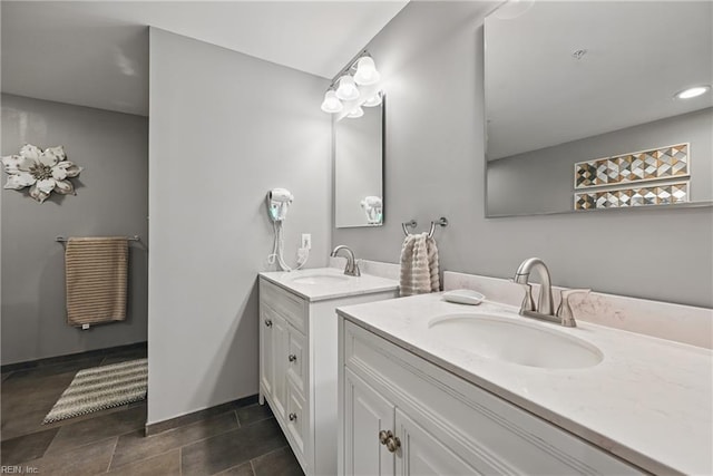 4250 Granby St Unit 106, Norfolk, VA 23504 - full bathroom featuring two vanities, baseboards, and recessed lighting