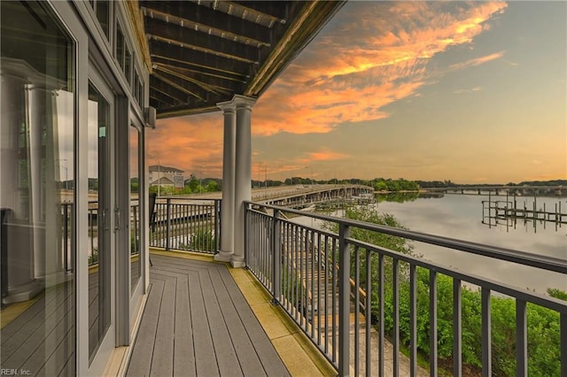 4250 Granby St Unit 106, Norfolk, VA 23504 - balcony at dusk with a water view