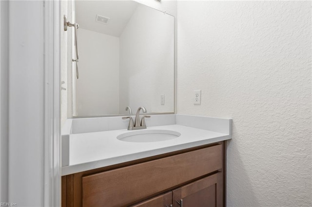 104 Pailin Creek Rd, Elizabeth City, NC 27909 - bathroom with vanity and a textured wall