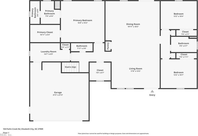 104 Pailin Creek Rd, Elizabeth City, NC 27909 - room layout