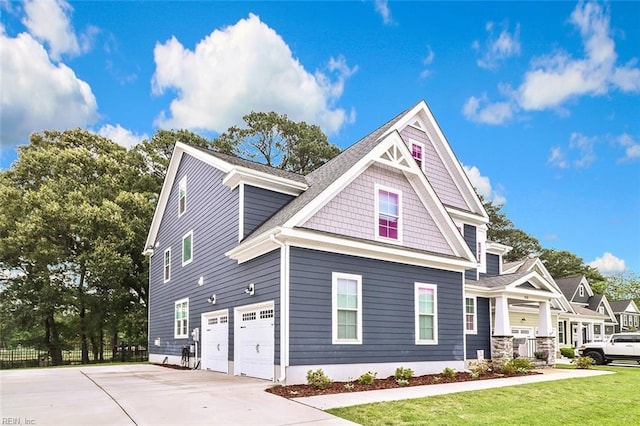 3820 Whites Lndg, Chesapeake, VA 23321 - view of front of property with an attached garage, concrete driveway, a front yard, and a porch