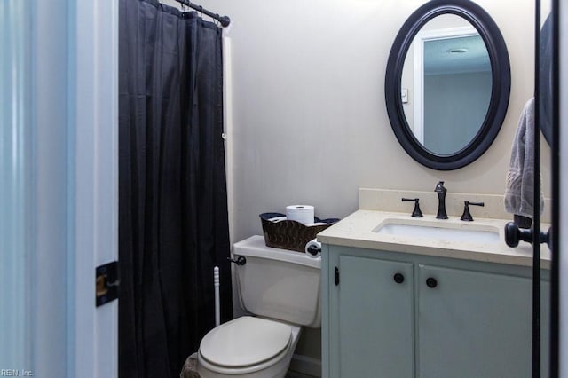 125 Messick Rd, Poquoson, VA 23662 - bathroom with vanity, toilet, and a shower with curtain
