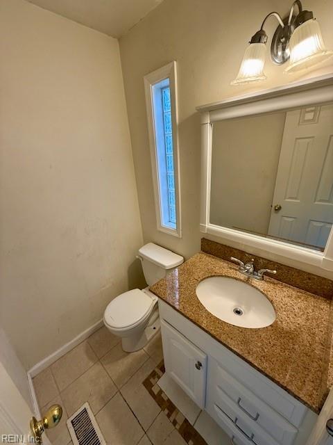 8550 Tidewater Dr Unit C1, Norfolk, VA 23503 - half bath featuring tile patterned flooring, toilet, vanity, and baseboards