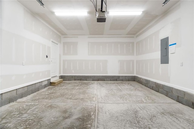 3127 Lens Ave, Norfolk, VA 23509 - garage with electric panel and a garage door opener