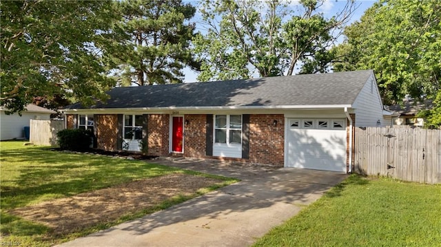 5425 Pepper Pl, Virginia Beach, VA 23464 - single story home with brick siding, a garage, concrete driveway, and a shingled roof