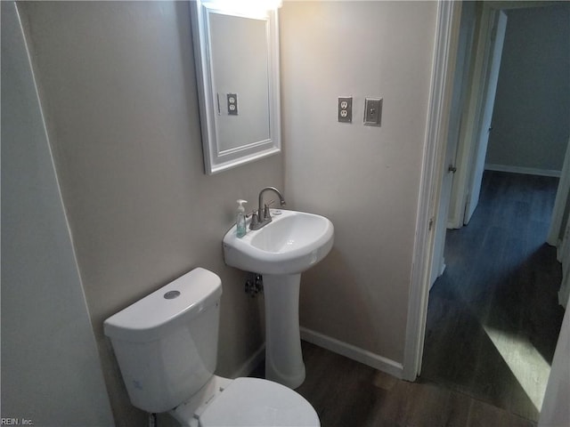 1914 Long Green Ln, Hampton, VA 23663 - bathroom featuring wood finished floors, toilet, and baseboards