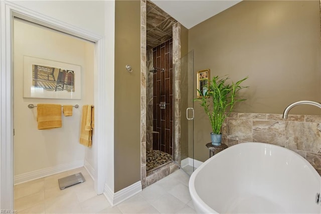 726 Redgate Ave, Norfolk, VA 23507 - full bath featuring a shower stall, a freestanding tub, and a sink