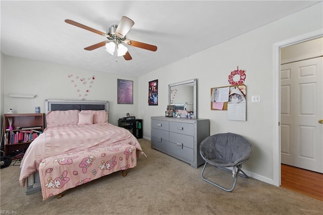 6701 Burbage Landing Cir, Suffolk, VA 23435 - bedroom featuring carpet floors, a ceiling fan, and baseboards