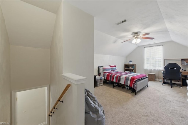 6701 Burbage Landing Cir, Suffolk, VA 23435 - bedroom featuring lofted ceiling, carpet, a desk, and ceiling fan
