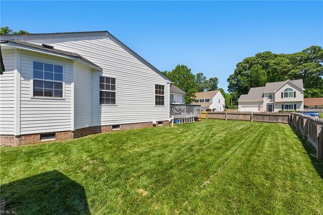 6701 Burbage Landing Cir, Suffolk, VA 23435 - view of yard featuring a wooden deck
