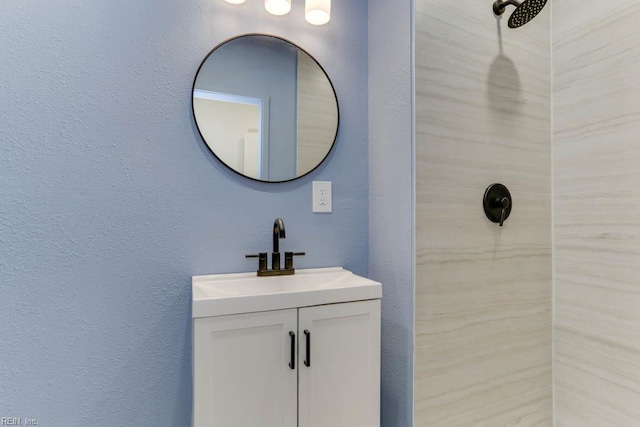 1413 Elm Ave, Portsmouth, VA 23704 - full bathroom featuring tiled shower, vanity, and a textured wall