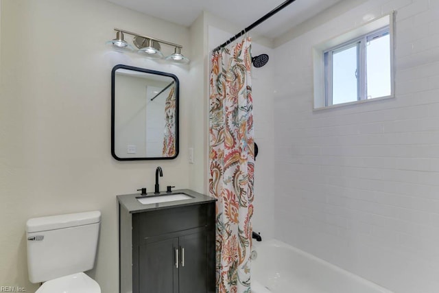 1413 Elm Ave, Portsmouth, VA 23704 - bathroom with shower / bath combo with shower curtain, toilet, and vanity