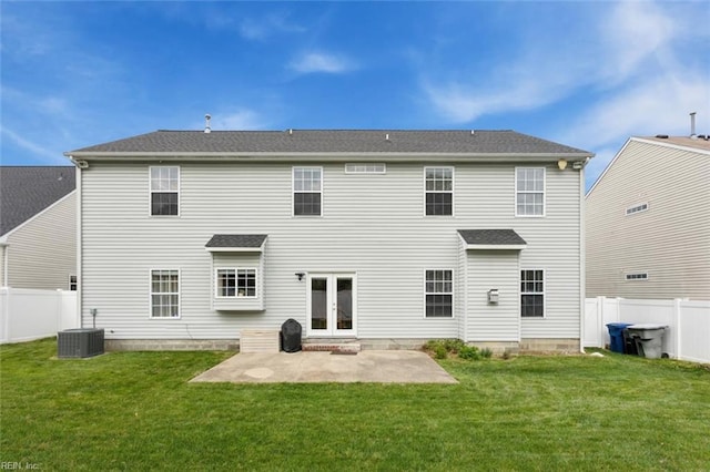 218 Woodburne Ln, Newport News, VA 23602 - back of property with a patio area, central air condition unit, and french doors