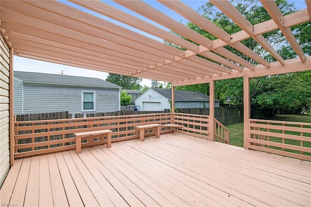 16 Warner Rd, Hampton, VA 23666 - wooden deck with an outdoor structure and a pergola