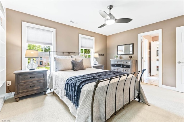 1704 Lower Church Ct, Virginia Beach, VA 23455 - bedroom with light colored carpet, baseboards, and ceiling fan