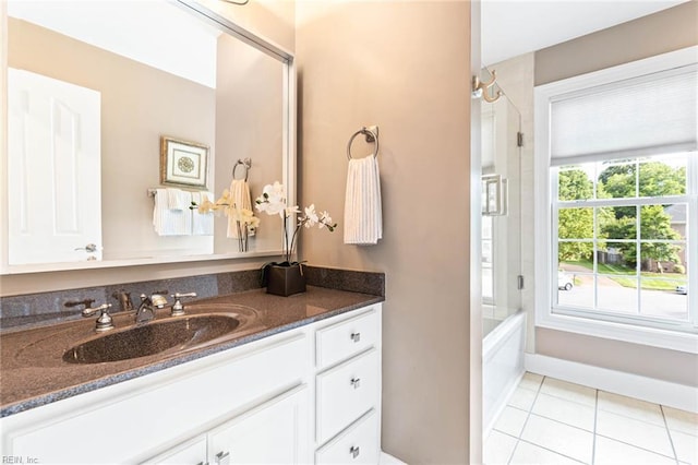 1704 Lower Church Ct, Virginia Beach, VA 23455 - bathroom with vanity, tile patterned floors, and combined bath / shower with glass door