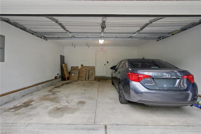 garage featuring electric panel