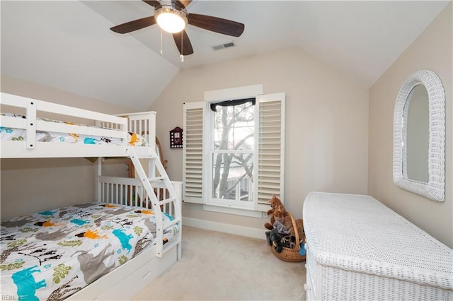 9517 24th Bay St, Norfolk, VA 23518 - bedroom featuring lofted ceiling, carpet, ceiling fan, and baseboards